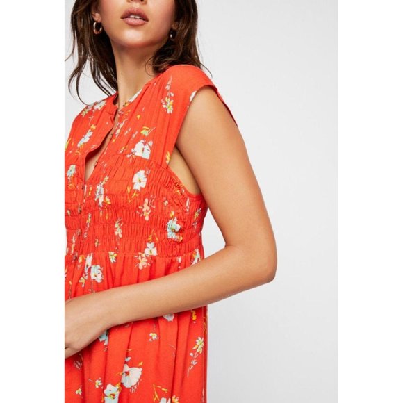 Free People Greatest Day Smocked Mini Dress XS - Picture 3 of 7